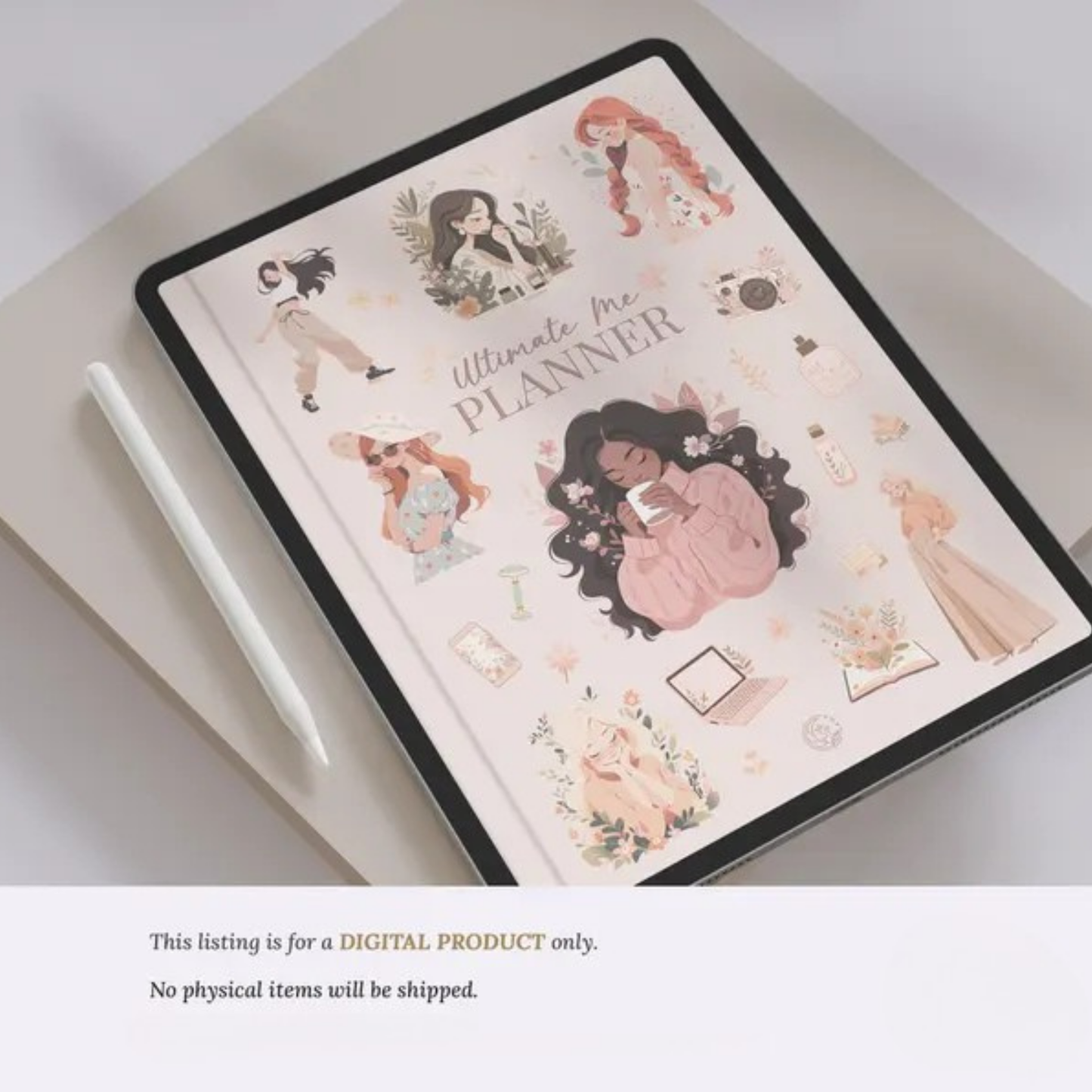 Ultimate Me Undated Digital Planner + Planner Sticker Bundle