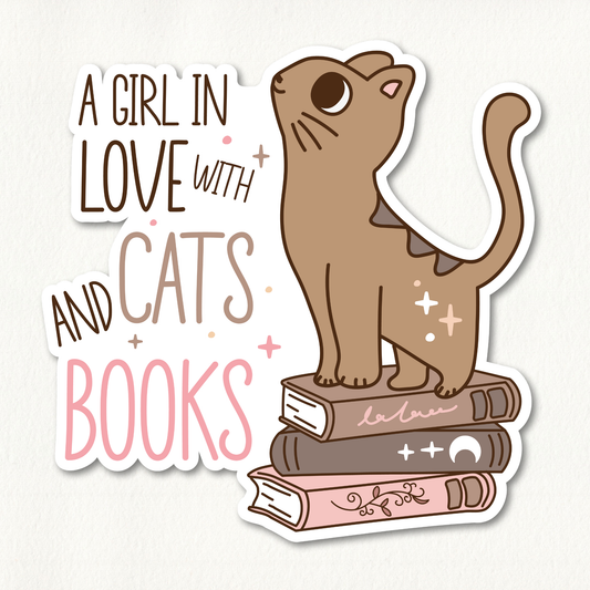 Cats and Books Sticker