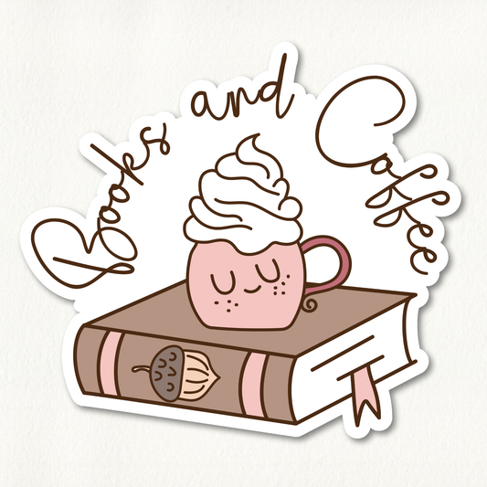 Books and Coffee Sticker