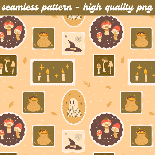 Cottagecore Halloween Seamless Pattern