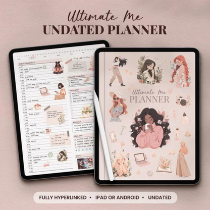 Ultimate Me Undated Digital Planner + Planner Sticker Bundle