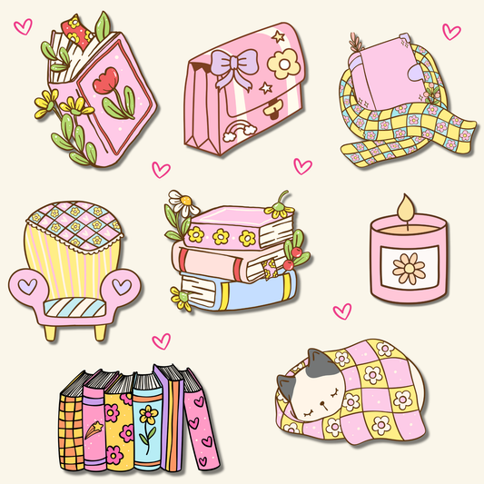 Floral Bookish Sticker Bundle