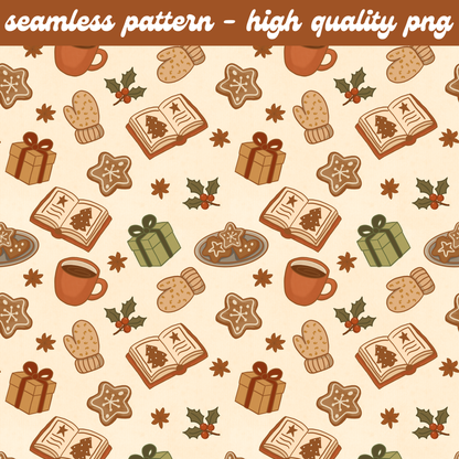 Books and Cookies Seamless Pattern