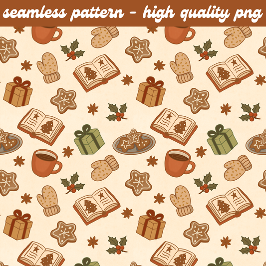 Books and Cookies Seamless Pattern