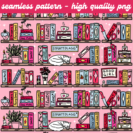 Smut Bookshelf Seamless Pattern