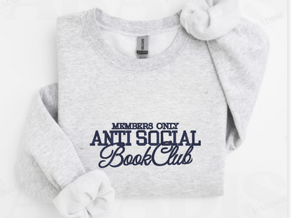 Antisocial Book Club Embroidery Sweatshirt