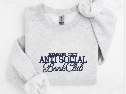 Antisocial Book Club Embroidery Sweatshirt