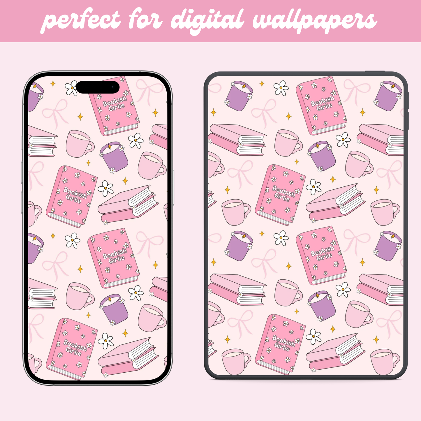 Bookish Girlie Seamless Pattern