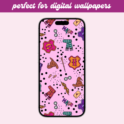 Hogwarts Houses Seamless Pattern