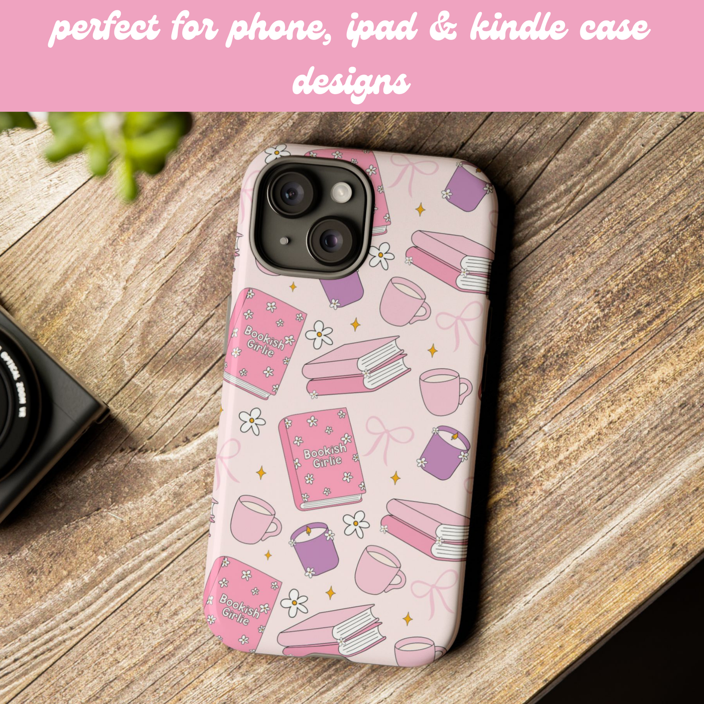 Bookish Girlie Seamless Pattern