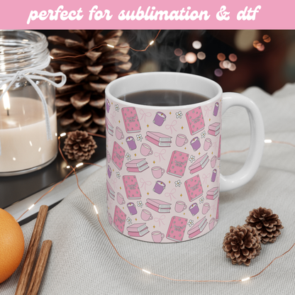 Bookish Girlie Seamless Pattern