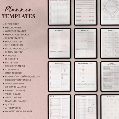 Ultimate Me Undated Digital Planner + Planner Sticker Bundle