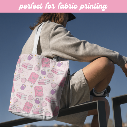 Bookish Girlie Seamless Pattern