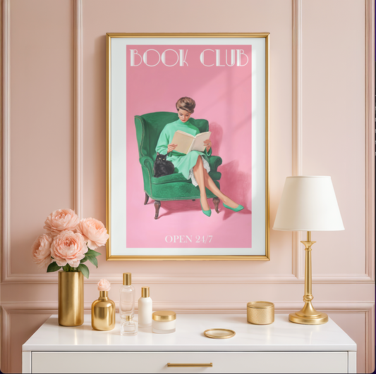 Book Club 24/7 Art Print