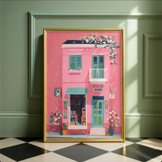 The Pink Bookshop Art Print